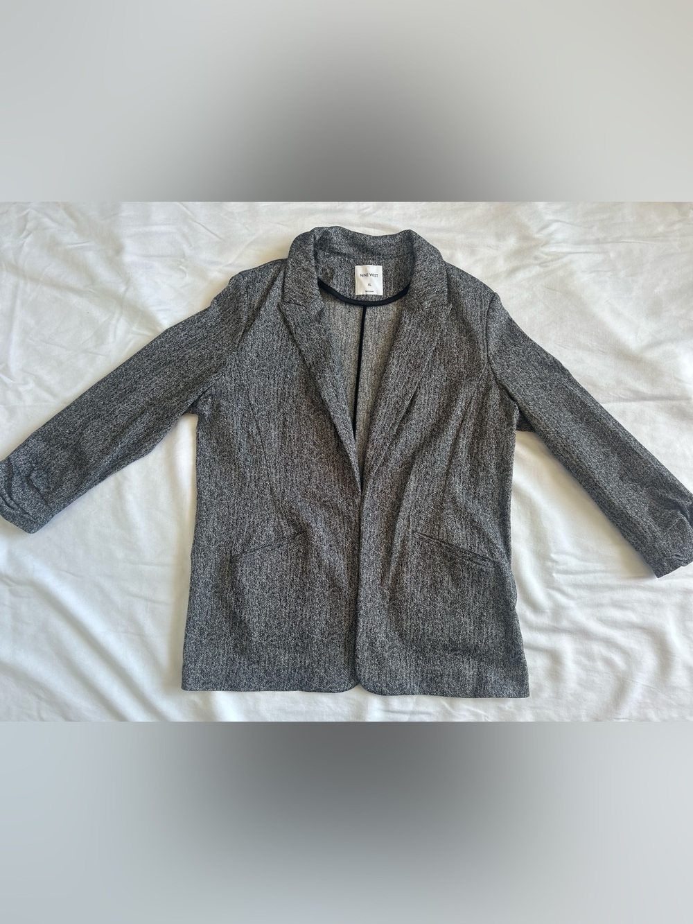 Nine West black/white Open-Front Blazer (NWOT) XL